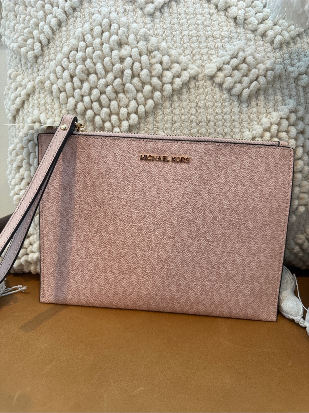 Michael Kors pink jet set wallet XL clutch wristlet pink